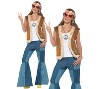 Hippie Waistcoat Hippy 60s 70s Ladies Mens Fancy Dress Accessory Adults