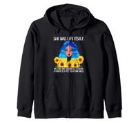 Hippie Wild Free Woman Rainbow Boho Flower Retro Vibe Zip Hoodie