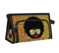 Hippie Woman Travel Toiletry Bag for Women Men Girls Boys African Woman Multifunctional Makeup Pouch Bag Wash Toiletries Cosmetic Organizer Shower Bag