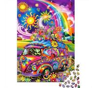 HippieVan Jigsaw Puzzle 1000 Pieces Recycled Paper for Adults FlowerPowerPuzzle Educational Game Challenge Family Game Great Gift Idea for Festivals 52x38cm/1000pcs