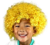 HiPPITY HOP The party collective Gold Fancy Hair Wig Curly Clown Funky Disco Malinga Wig For Men And Women For Celebration, DJ Party, IPL Matches, Fancy Dress and Birthday Party, Pack of 1