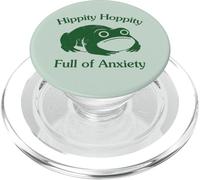 Hippity Hoppity Full of Anxiety Funny Frog Unhinged Graphic PopSockets PopGrip for MagSafe