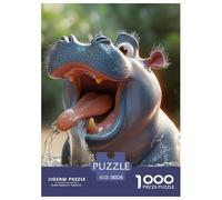 Hippo 1000 Piece Jigsaw Puzzles for Adults Animal with Extra Fun Challenges Colourful Home Decoration 38x26cm/1000pcs