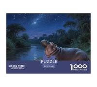 Hippo 1000 Piece Paper Jigsaw Puzzles Wildlife Challenging & Brainteasing Beautiful Decoration for Adults And Kids 70x50cm/1000pcs