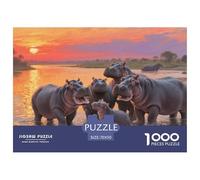 Hippo 1000 Piece Paper Jigsaw Puzzles Wildlife What Happens Next Educational Games for Adults And Kids 70x50cm/1000pcs