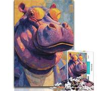 Hippo 1000 Pieces Jigsaw Puzzle For Adults Teens,Pattern Assembly Fun at Home Activities,Birthday Present,Travel Gifts (38x26cm)