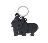 Hippo 3D Recycled Rubber Vegan Keyring