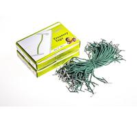 Hippo 4 Inch Short Length Metal End Green Cord Treasury Tag - Pack of 200 Highly Durable Fastening or Binding Filing Instrument Ideal