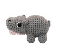 Hippo Animal, Crocheted School Bag Pendant, Handmade Plush Decoration, Key Ring, Backpack Pendant Accessory, for Backpack, School Bag, Car Purse, Women, Animal Lovers, Children, Large Moo Deng, Siehe