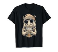 Hippo Beanie and Iced Coffee Value Graphic T-Shirt, Men, Black, M