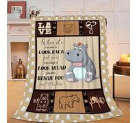 Hippo Blanket Hippopotamus Decor Throw Blanket Lightweight Comfy Plush Flannel Fleece Warm Soft Fluffy Fuzzy Blankets Hippo Gifts for Lover Kids Girls Boys Women for Bed Sofa Couch 40"X50"