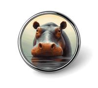 Hippo Brooch Pins Lapel Pins for Men Women Badge Button Cover Decorative Jewelry Charms for Hats Bags Backpacks Suits Shirts Scarves Clothing Accessories Banquet Wedding Gift