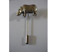 Hippo codea41 English Pewter on a tie stick pin hat scarf collar POSTED BY US GIFTS FOR ALL 2016 FROM DERBYSHIRE UK
