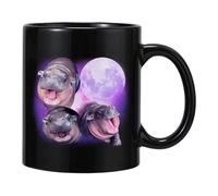 Hippo Coffee Mug,Ceramic Coffee Mug - 350ml Ceramic Coffee Milk Mug | Cute Pygmy Hippo Pattern Coffee Mug Home Kitchen Tableware for Adults Kids