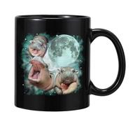 Hippo Coffee Mug,Ceramic Coffee Mug | Cartoon Hippo Mug 350ml,Cute Pygmy Hippo Pattern Coffee Mug Home Kitchen Tableware for Adults Kids