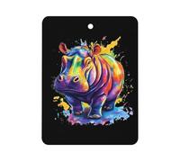 Hippo Colorful Cute Car Air Fresheners Long Lasting Scent Car Mirror Hanging Scented Cards Tablets Square