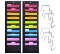 Hippo Creation Heavy Duty Storage Pocket Chart (Black - 2 Pack, 10 Pockets - Without Name Tag)