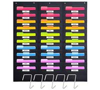 Hippo Creation Pocket charts (Black - 1Pack, 30 Pocket - Name Tag)