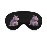 Hippo Cute Hippopotamus Sleep Mask Soft Blackout Eye Mask Eye Shade Cover with Adjustable Strap for Men Women