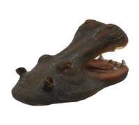 Hippo Decor Pond Floating Hippo Head 11.4'' Duck Deterrents for Pools Lifelike Hippo Statue, Fake Resin Hippo Pool Float Animal Ornament for Pond Decorations Outdoor 1 Duck Deterrents For Pools