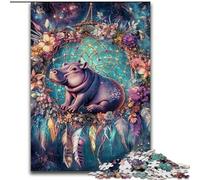 Hippo Dream Catcher Puzzles 1000 Pieces for Adults, Toys Educational Games Stress Relieving Secret Santa Gifts for And Age 14 (size 50x75cm)