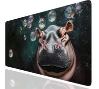 Hippo Gaming Mouse Mat Animal Mouse Pad Large 800x300x3mm, Extended Waterproof Mousepad Smooth Cloth Surface Improved Precision And Speed, Desk Mat Non-Slip Rubber Base for Home Office Gaming GKuk-373