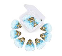 Hippo Guitar Picks Picks 12 Pack with Thin Box,Child with Colorful bike Having Fun Doing Sports Graphic Illustration Print,Special Guitar Plectrums Gift Set for Guitarist