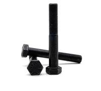 Hippo Hardware 1/2" X 2" TPI 20 UNF Hex Bolts Hexagon Imperial Set Screws High Tensile Steel Grade 5, 8.8 Black (Pack of 20)
