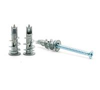 Hippo Hardware Heavy Duty Metal Driva Plasterboard Fixings Self Drill Cavity Wall Speed Anchor Raw Plugs 50mm (Pack of 20)