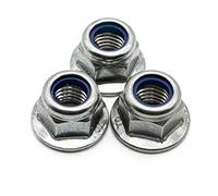 Hippo Hardware M10 (10mm) Flanged Serrated Nyloc Nuts A2 Stainless Steel Nylon Insert Locking (Pack of 20)
