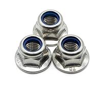 Hippo Hardware M10 (10mm) Nyloc Nuts A2 Stainless Steel Nylon Insert Flange Locking Nuts (Pack of 5)