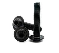 Hippo Hardware M4 (4mm X 12mm) Black Flanged Button Head Screw Allen Bolt Plain 10.9 High Tensile (Pack of 10)