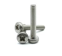 Hippo Hardware M4 (4mm X 25mm) Pozi Pan Head Machine Screws Posi Pozidrive Screw A2 Stainless (Pack of 50)