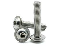 Hippo Hardware M5 (5mm X 25mm) Flanged Button Head Screws Allen Key Socket Bolts A2 Stainless Steel (Pack of 10)