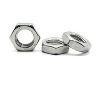 Hippo Hardware M8 (8mm) Hexagon Half Lock Hex Thin Nuts Metric Coarse Thread A2 Stainless Steel DIN439 (Pack of 20)