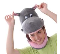 Hippo Hat - Fabric + PP Cotton, 30 x 35 cm Hippo Hat - Soft and Breathable Design | Cute Animal Costume Hat Funny Accessory, Hippo Cap for Birthday