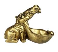 Hippo Hippo Key Bowl Strange Bowl Key Statue Hippo | Strange Artistic Table Decoration Hippo Statue, Various Items Container for Resin Hippo Figurines