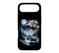 Hippo Howling at Moon 90's Retro Safari Animal Case for iPhone Air