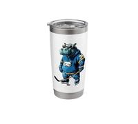 Hippo Ice Hockey Player Stainless Steel Insulated Tumbler