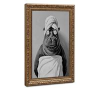 Hippo in Bathrobe Headwrap And Cucumber Slices Canvas Poster Bedroom Decor Landscape Office Room Decor Gift 20" L X 30" W