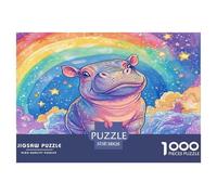 Hippo Jigsaw Puzzles Puzzle for Adults Kids. 1000 Pieces Great Gifts Challenge Toy Educational Game Home Decoration for Adults& Kids Age 14 Years Up 38x26cm/1000pcs