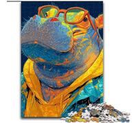 Hippo Jigsaws 1000 Pieces for Adults, Learning Educational Toys Family Games Suitable for Desktop Decoration (50x75cm)