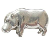 Hippo Lapel Pin Badge In Velvet Pouch Or Gift Box With Free Engraving 180