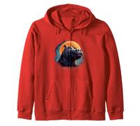 Hippo Moon Hippopotamus Colourful Nature Wildlife Safari Zip Hoodie