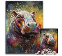 Hippo Painting JigsawPuzzle 1000 Pieces for Adults Puzzles for Adults for Mother'S Day Birthdays Christmas 1000 PCS(75x50cm)