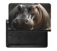 Hippo Passport Holder Wallet Card Case Fashion Travel Passport Cover Documents Organizer ID Protector Holder Unisex-adult