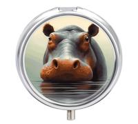Hippo Pill Box Mini Pill Case Pocket Pill Case for Men Travel Pill Box Cute Pill Organizer 3 Compartment Medicine Pill Organizer Pill Container Pill Holder