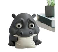 Hippo Pillow Toy, Plush Decor Figure, Soft Bite Style Ornament with Cute Animal Design, Comfortable Fabric Decoration with Lightweight Fill System, Room Accent Toy for and Home Use