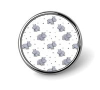 Hippo Print Round Badge Button Pins Custom Brooches Lapel Pins for Women Men Clothing Decoration
