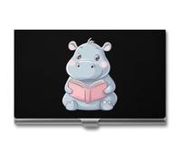 Hippo Reads Metal Business Credit Card Holder Wallet Case for Men Women Slim
